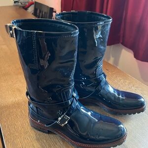 Dior Blue Patent Leather Boots